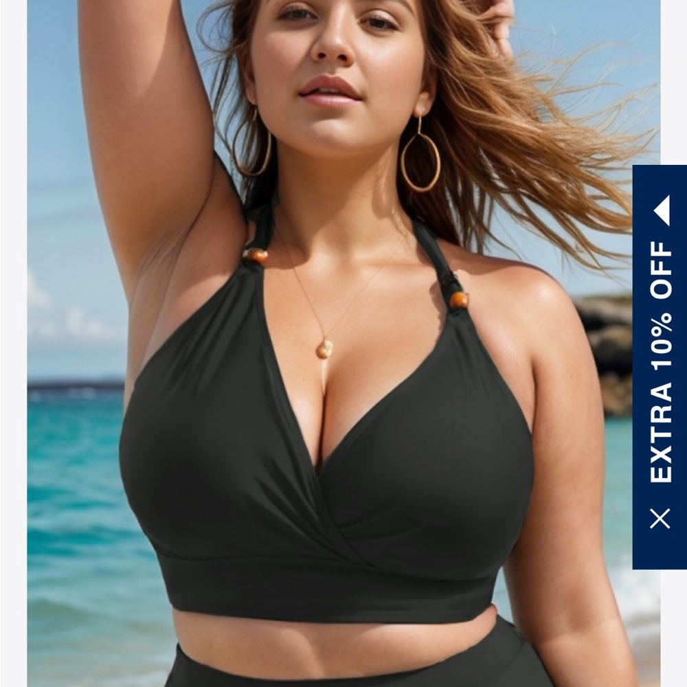 BloomChic Black Wrap Bikini Top